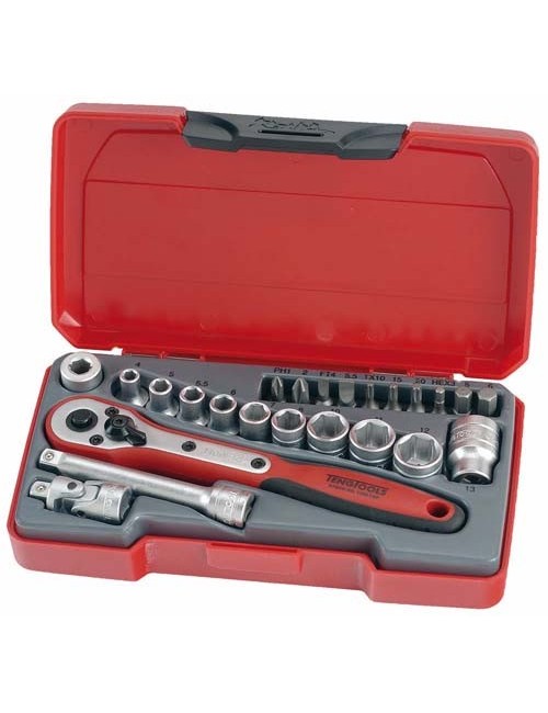 Juego de Llaves de Vaso 1/4" T1424 - 24 Piezas