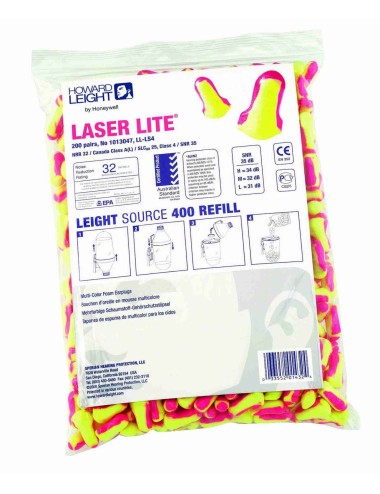 Bolsa de Relleno con Tapones Laser Lite para Dispensador LS400 Recambio Laser Lite