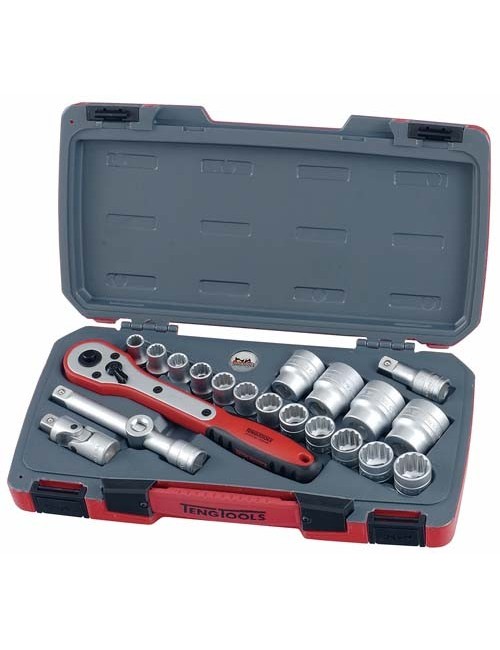 Juego de Llaves de Vaso Bihexagonal  1/2" T1221 21 Piezas