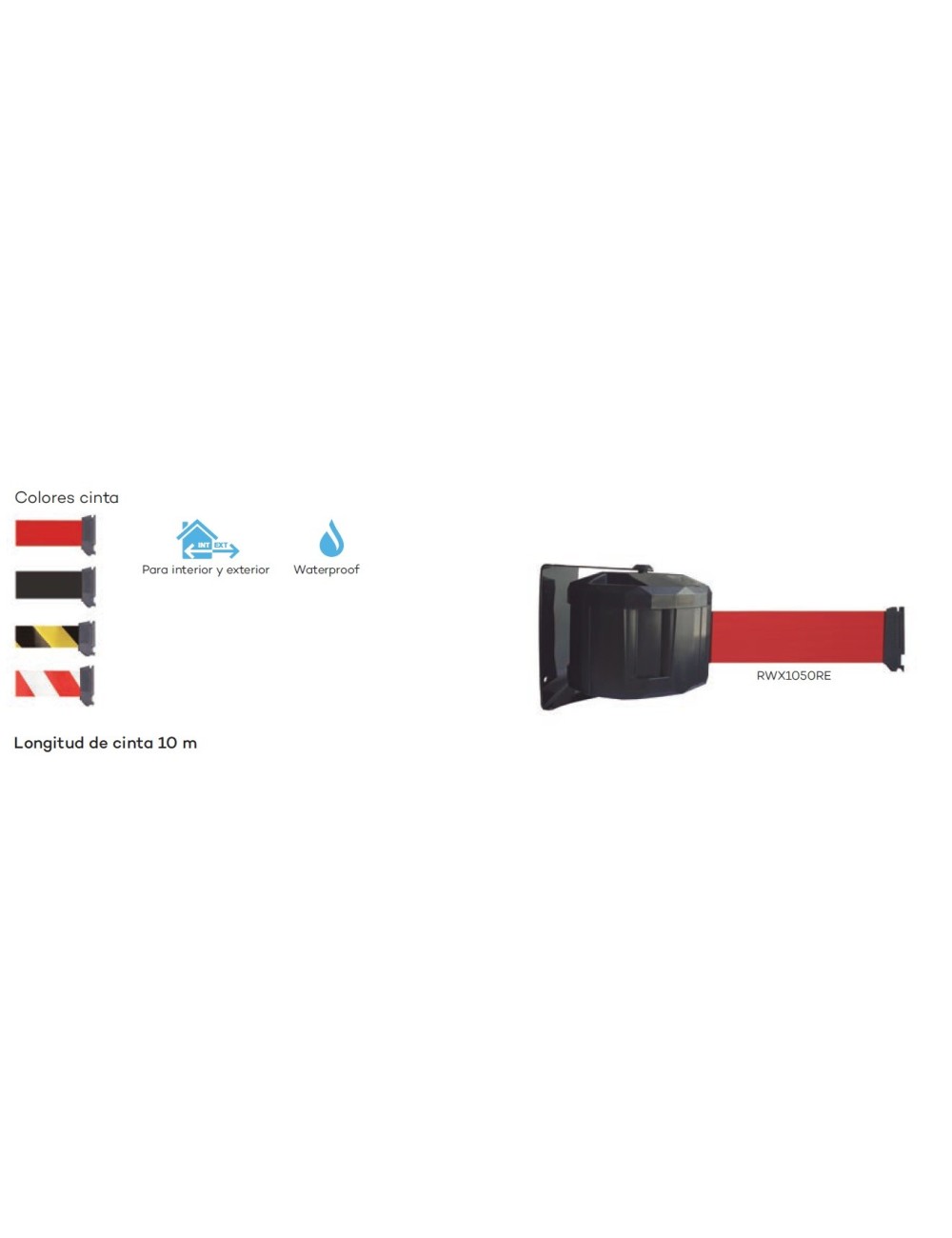 ENROLLADOR MURAL RWX1050NJ CINTA NEGRA/AMARILLA-10m