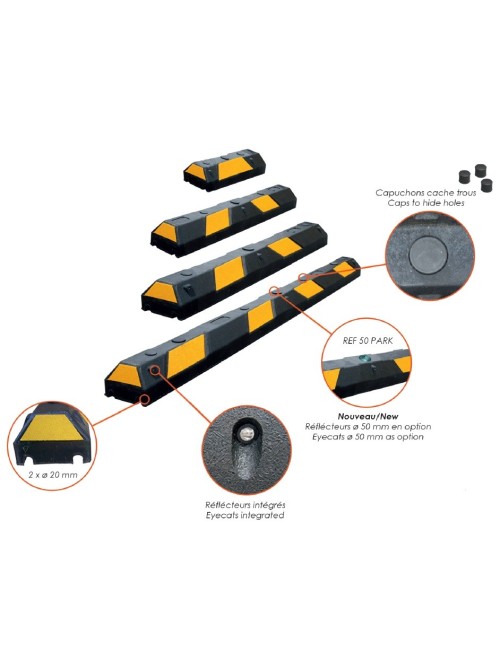 TOPE PROTECCION CAUCHO+ FIJACION ASFALTO-500x150x100mm